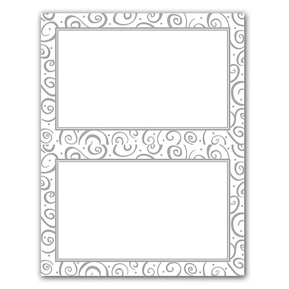 NWT 48 Gartner Studios 2-Up Invitations Silver Swirl 5.5
